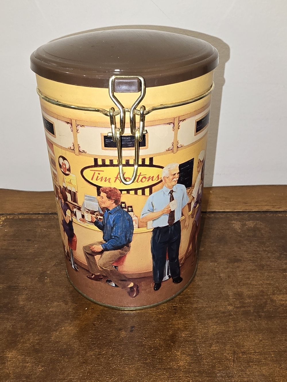 Vintage Tim Horton's Tin Coffee Metal Can (Empty) First Edition "Gathering Place